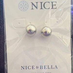 Silver Ball Stud Earrings